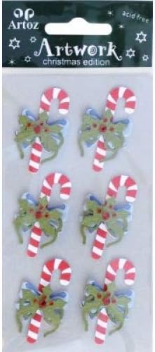 Xmas Candy Canes Craft Embellishment Christmas and Festive Card Topper Scrapbooking Stickers
