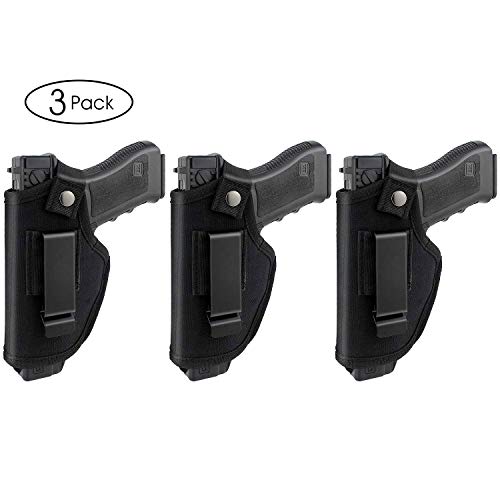 AIKATE 3 Pack Universal IWB OWB Gun Holster for Concealed Carry Weapon Case Inside or Outside The Waistband for Right and Left Hand Draw Fits Subcompact Compact Full Size Pistols - Thumbnail 7