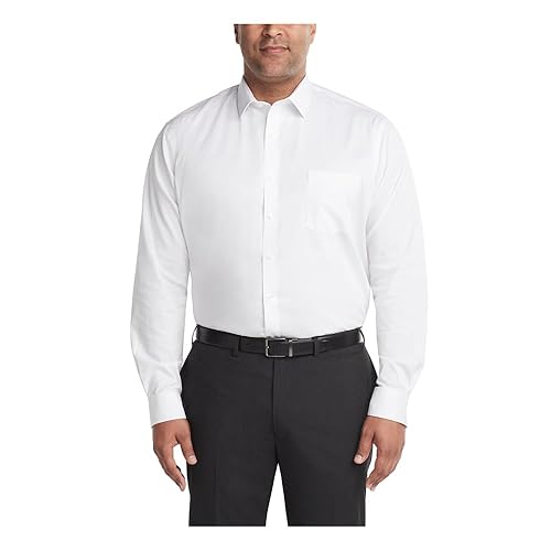 Van Heusen Men's Fit Dress Shirt Ultra Wrinkle Free Flex Collar