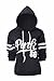 Womens Chic Drawstring Long Sleeve Hooded Sweatshirt Black US S