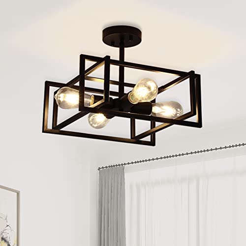 Minyuco Black Ceiling Light Fixtures - 4-Light