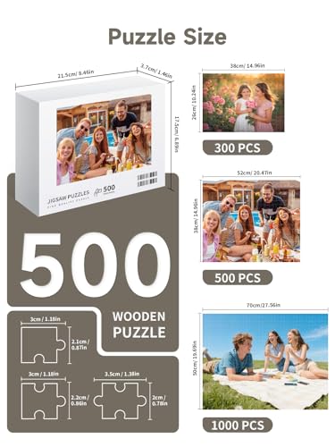 Custom Photo Puzzle- Personalized Jigsaw Puzzle from Photo, Create Your Own Puzzle with Your Picture, Gift for Wedding, Pet, Birthday, Christmas, Mother's Day (500-Horizontal)