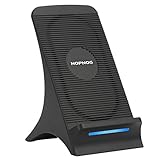 NOPNOG Fast Wireless Charger Stand 2 Coils Built-in Fan with Good Heat Dissipation for iPhone8 iPhone X Samsung Galaxy S8, S8 plus, S7, S7 Edge and All QI-Enabled Devices (Adapter not Included)