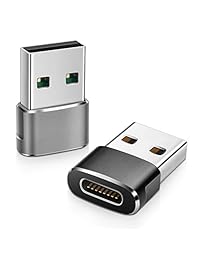 Adaptador USB C hembra a USB macho (2 unidades), conector tipo C a USB A, funciona con ordenadores portátiles, cargadores y más dispositivos con interfaz USB A estándar (no para iPad Pro 2018)