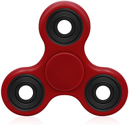 Gahira Lu Tri-Spinner Fidget Hand Spinner Toys Perfect For ADD, ADHD, Anxiety, and Autism Adult Children (Red-Black)