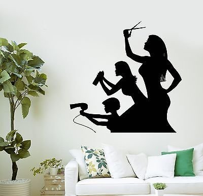 Wall Decal Funny Hairdressers Beauty Salon Hair Stylist Vinyl Stickers VS2923
