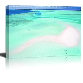 Canvas Wall Art - White Sand Under Clear Ocean Water - Giclee Print Gallery Wrap Modern Home Art Ready to Hang - 12x18 inches