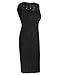 STYLEWORD Women's Long Sleeve Pleated Loose Swing Casual Dress(Black-114-S)