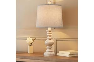 BOBOMOMO Resin 20.5" Farmhouse Lamps for Bedrooms Retro Side Table Lamps Bedside Lamp for Side Nightstand Living Room,Suitable for Decorating Small Areas（1 Pack）