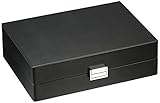 WOLF 99505 Heritage 4 Piece Watch Box with Valet, Black