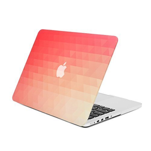 Unik Case Red/ White Gradient Ombre Triangular Galore Graphic Ultra Slim Light Weight Matte Rubberized Hard Case Cover for Macbook Pro 13
