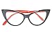 SOOLALA Ladies 61mm Lens Fashion Designer Cat Eye Reading Glasses Customized Strengths, 3mix, x1.75