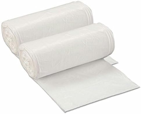 250 SMALL TRASH CAN LINERS FOR SMALL WASTEBASKETS, 10 GALLON SIZE, ALSO FITS 6, 7, 8, 9 GALLON Sizes, 250 CLEAR TRASH BAGS, WASTEBASKET BAGS, 2 ROLLS OF 125 BAGS PER ROLL.