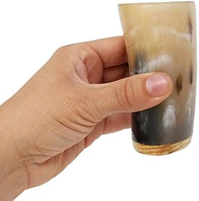 AleHorn Genuine Handmade Pocket Viking Drinking Horn Authentic Toasting Vessel Shot Glass (3oz)