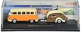 Cararama Volkswagen Bus Samba with Caravan III with Acrylic Case Diecast Vehicles