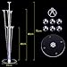 Balloon Stand Kit, 4 Set Clear Balloon Column Stand Kits with 7 Sticks 7 Cups 1 Base Table Desktop Holder and 1 Pump, DIY Balloon Holder for Birthday,Wedding,Party, Christmas Decorations