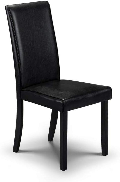 Julian Bowen Set Of 2 Hudson Dining Chairs - Black, 44cm W x 56cm D x 95.5cm H
