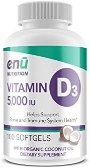 ENU Nutrition - High Potency 5000 IU Vitamin D3 in Organic Coconut Oil