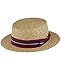 NYFASHION101 Unisex Grosgrain Ribbon Straw Skimmer Boater Hat