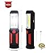 Cordless Rechargeable 2200mAh COB LED Flashlight 650Lm 7W Work Light Lamp Magnetic Support Stand Swivel Hook Great for Camping Household Workshop Automobile (Red)