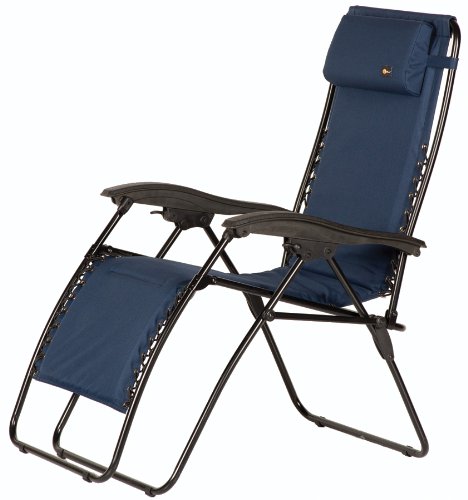 Faulkner 48974 Malibu Style Blue Padded Recliner with Plastic Armrests, X-Large