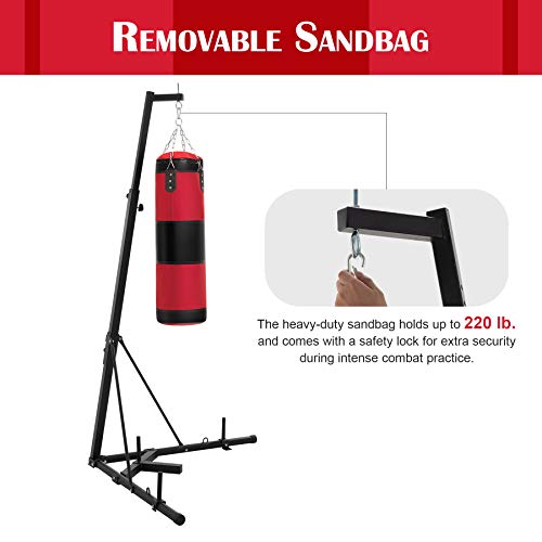 ZELUS Freestanding Punching Bag with Stand for Adults and Kids 220lb
