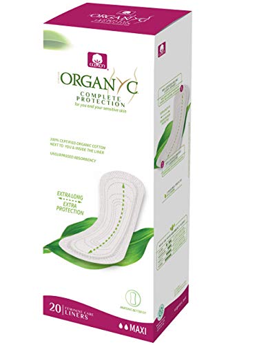 Organyc 100% Certified Organic Cotton Panty Liner, Maxi, 20 Count
