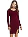 ANGVNS Women Long Sleeve Pencil Sheath Above Knee Split Sexy Dress