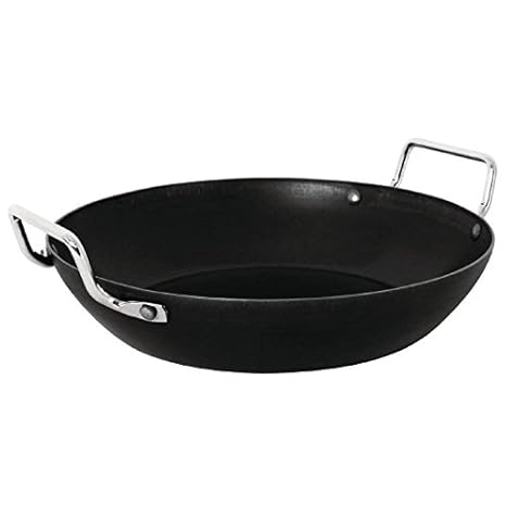Vogue gd073 Eisen Paella-Pfanne, 325 mm Durchmesser, schwarz