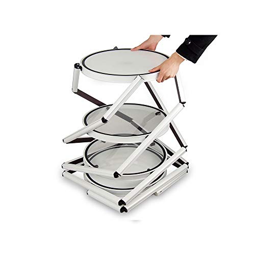 81" Portable Display Case Set 5-Layer Circle Quick Installation Potable Twister Tower Portable Trade Show Counter with Twist and Fold Design- Stand Only (Black)