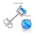 18K White Gold Plated Opal Stud Earrings Sensitive Ears for Women