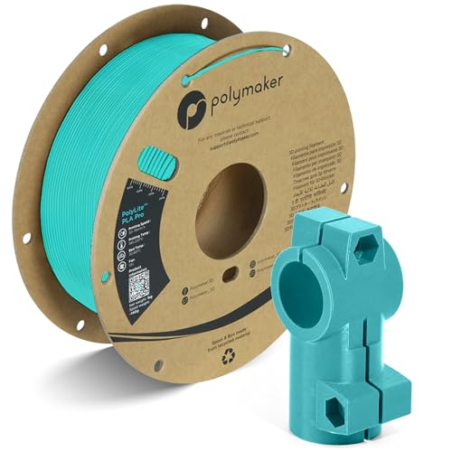 Polymaker 1.75mm Teal PLA PRO Filament, 1kg - Powerful & High Rigidity, Tough & Jam-Free, 3D Printer Filament