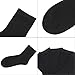SERISIMPLE Women Thin Bamboo Socks Crew Lightweight Above Ankle Casual Dress Sock For Ladies Bootie Trouser 5 Pairs (Black, Large)
