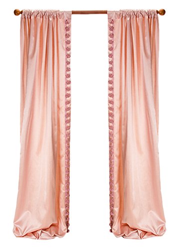Amazon Com Glenna Jean Maddie Drapery Panels With Pom Poms Pink