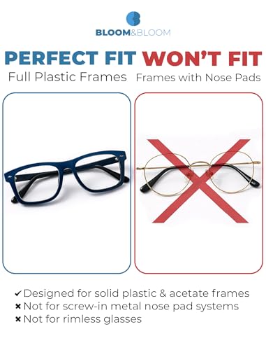 Premium Eyeglass Nose Pads 6 Pairs – Clear Silicone Anti-Slip Stick-On Pads for Glasses, Sunglasses – Adhesive – BLOOM & BLOOM