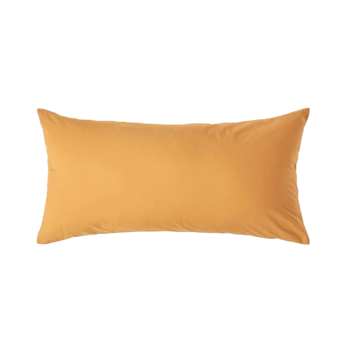 HOMESCAPES Mustard Yellow Pure Egyptian Cotton Euro Size Pillowcase 40 x 80 cm 200 TC 400 Thread Count Percale Equivalent Pillow Case with Zip — image 1