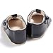 Enteer Baby Girls' Retro Leather Button Mary Jane Shoes Black US 4
