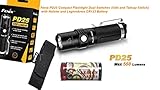 Fenix PD25 550 Lumens Cree XP-L LED Compact Flashlight (PD22 & PD22UE upgrade, Tiny PD35 Version) Dual Switches with Holster and LegionArms CR123 Battery