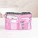 Pockettrip Portable Multi-function Handbag Pouch Bag in Bag Organiser Insert Organizer Tidy Travel Cosmetic Pocket (Pink)