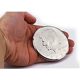 blue-ther 3 Inches Jumbo Magic Coin Half Dollar Coin Magic Tricks Street Stage Close Up Magic Accessories for Magician Gimmick