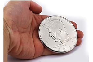blue-ther 3 Inches Jumbo Magic Coin Half Dollar Coin Magic Tricks Street Stage Close Up Magic Accessories for Magician Gimmick