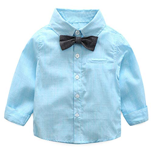 image for SANGTREE BABY Baby Boys Clothes, Long Sleeves Dress Shirt Dress Shirt 