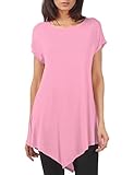 TWINTH Plus Size Various Hem Tunic Top Short Sleeve Loose Fit