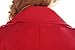 Women's Autumn Winter Double-Breasted Long Woolen Coat with Belt(L, Red)