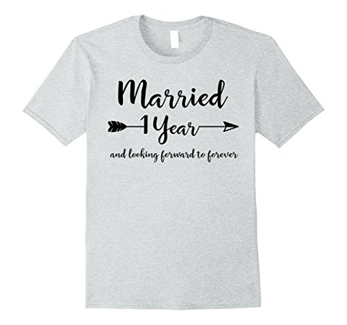 Mens First Wedding Anniversary Gifts for Him Her Couples T-Shirt Large Heather Grey
