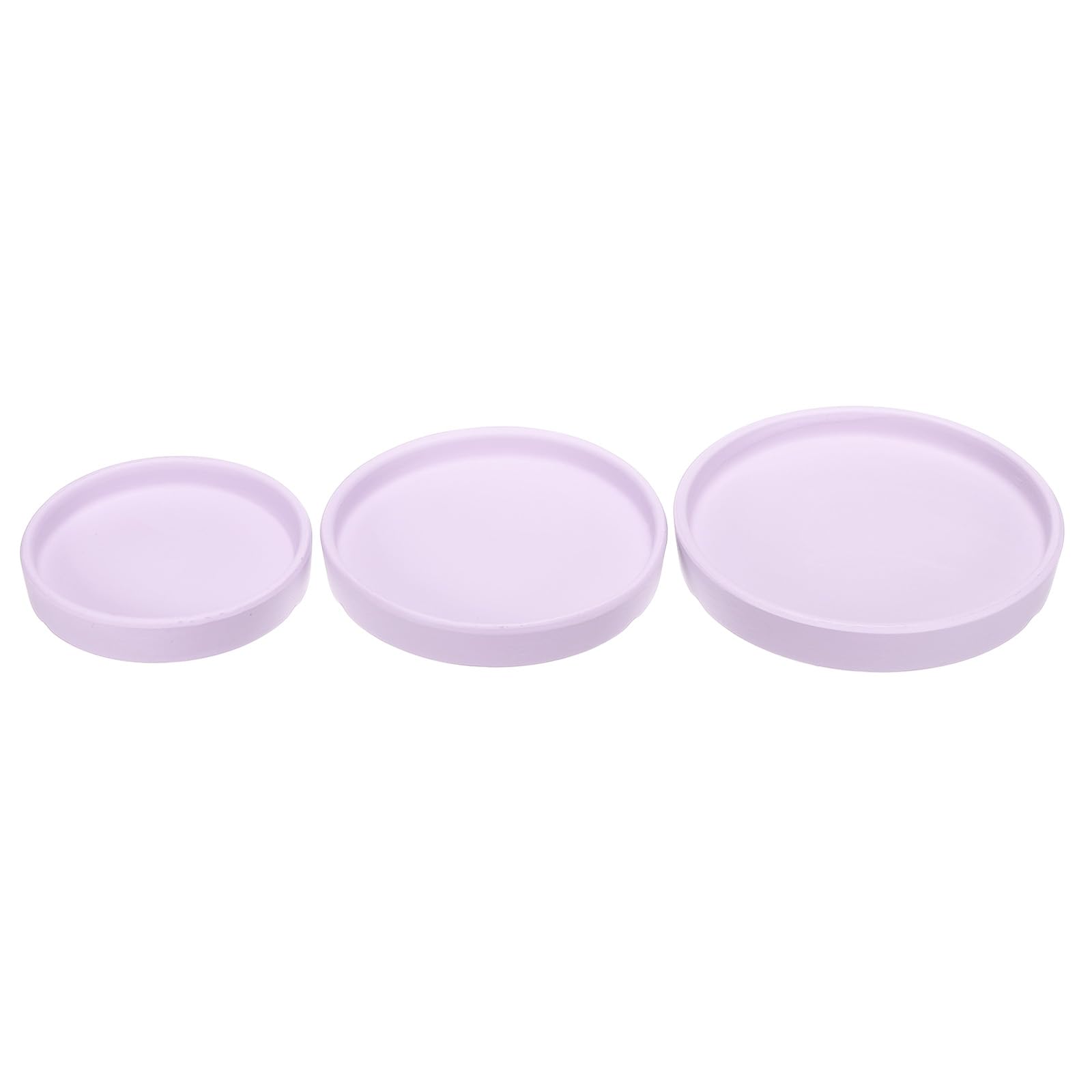 M METERXITY 3 Pack Planter Saucers - Ceramic Plant Tray Flower Pot Drip Trays Round Apply to Outdoor/Garden (4/5/6inch, Pink Purple)