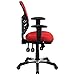 Flash Furniture Nicholas Mid-Back Red Mesh Multifunction Executive Swivel Ergonomic Office Chair with Adjustable Arms
