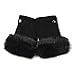 ELMA Women's Suede Leather Fingerless Gloves with Rabbit Fur Trim