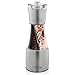 Sterline 2 in 1 Salt and Pepper Grinder, Refillable Adjustable Spice Mill, Manual Dual Combo Black Pepper and Rock Salt Grinder, Modern and Unique Gourmet Design, Stainless Steel
