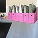 Evelots Magazine File Holder-Organizer-Full 4 Inch Wide-Pink-With Labels-Set/6